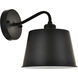 Nota 1 Light 8 inch Black Wall Sconce Wall Light