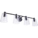 Emilio 4 Light 33 inch Flat Black Vanity Light Wall Light