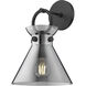 Alora Mood Emerson 1 Light 8.75 inch Matte Black Bath Vanity Light Wall Light in Smoke Glass