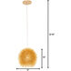 Urchin 1 Light 9 inch Gold Mini Pendant Ceiling Light, Gold Metal