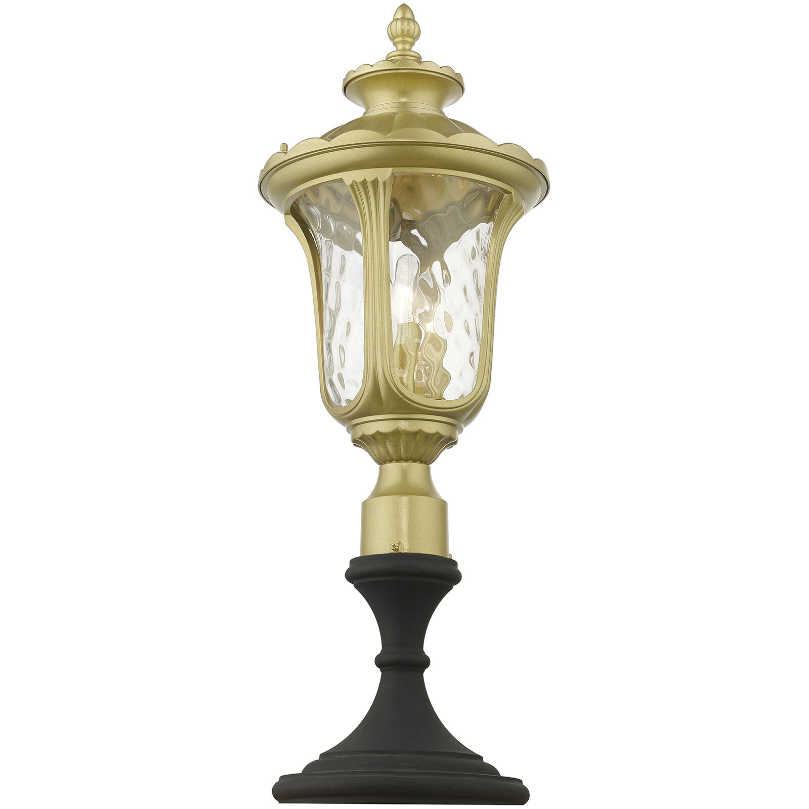 Oxford 3 Light 21.5 inch Soft Gold Outdoor Post Top Lantern, Large