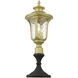 Oxford 3 Light 21.5 inch Soft Gold Outdoor Post Top Lantern, Large