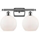 Ballston Athens 2 Light 16 inch Polished Chrome Bath Vanity Light Wall Light in Matte White Glass, Ballston