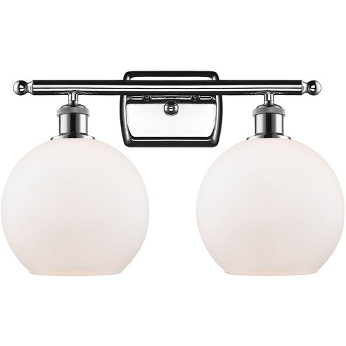 Ballston Athens 2 Light 16 inch Polished Chrome Bath Vanity Light Wall Light in Matte White Glass, Ballston