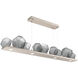 Gem LED 59 inch Beige Silver Linear Pendant Ceiling Light in 3000K LED, Metallic Beige Silver, Smoke, Bezel