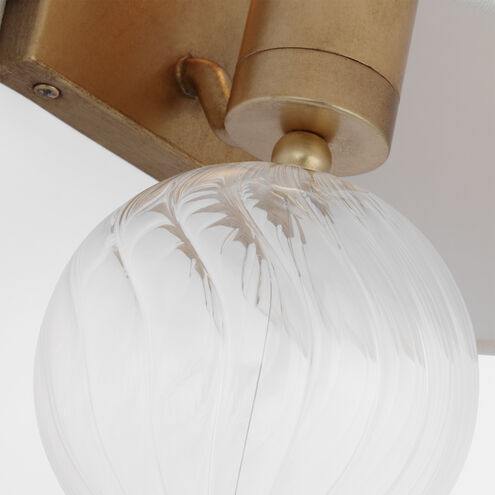 Julie Neill Talia LED 10 inch Gild and Clear Swirled Glass Sconce Wall Light