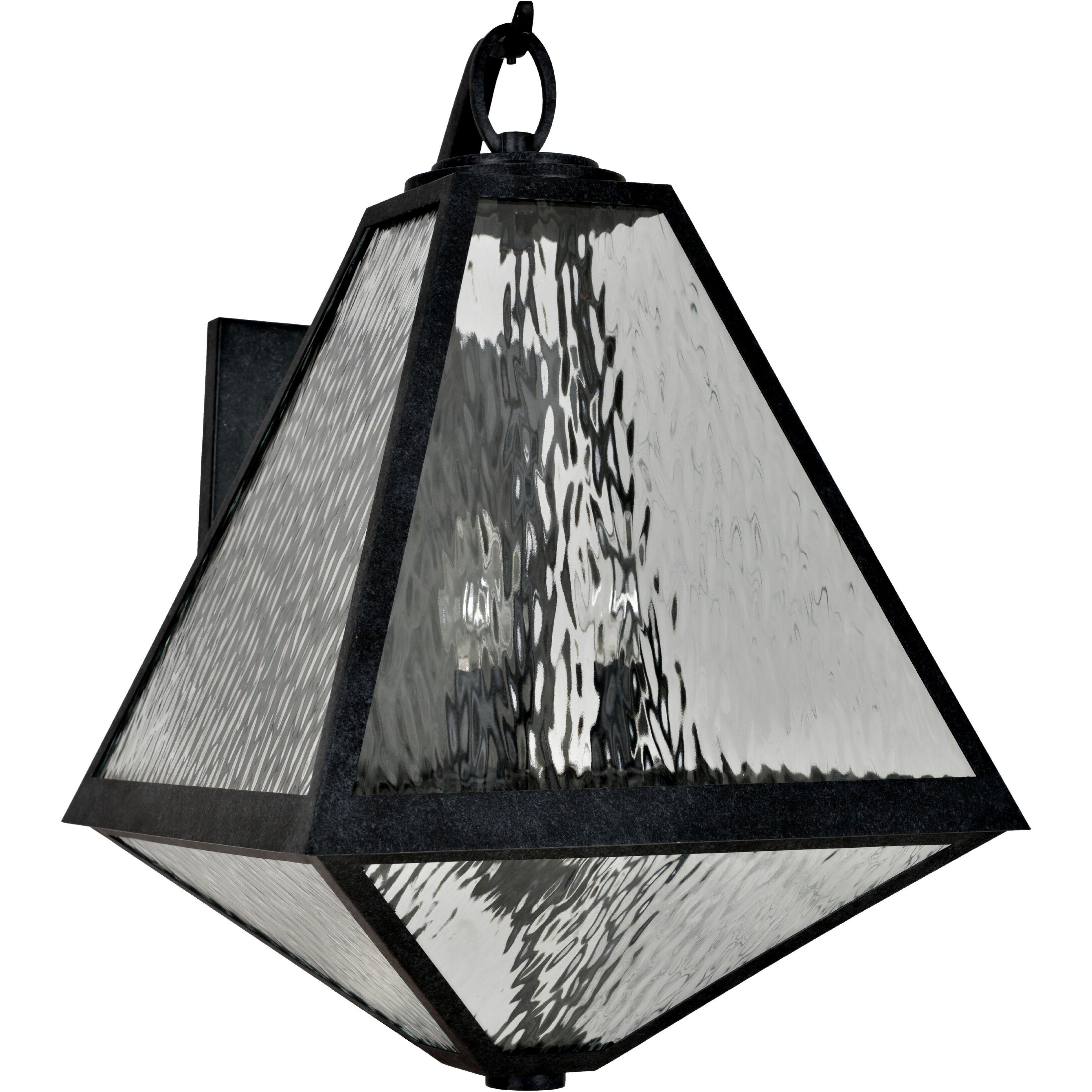 Glacier 3 Light 21 inch Black Charcoal Outdoor Sconce in Water