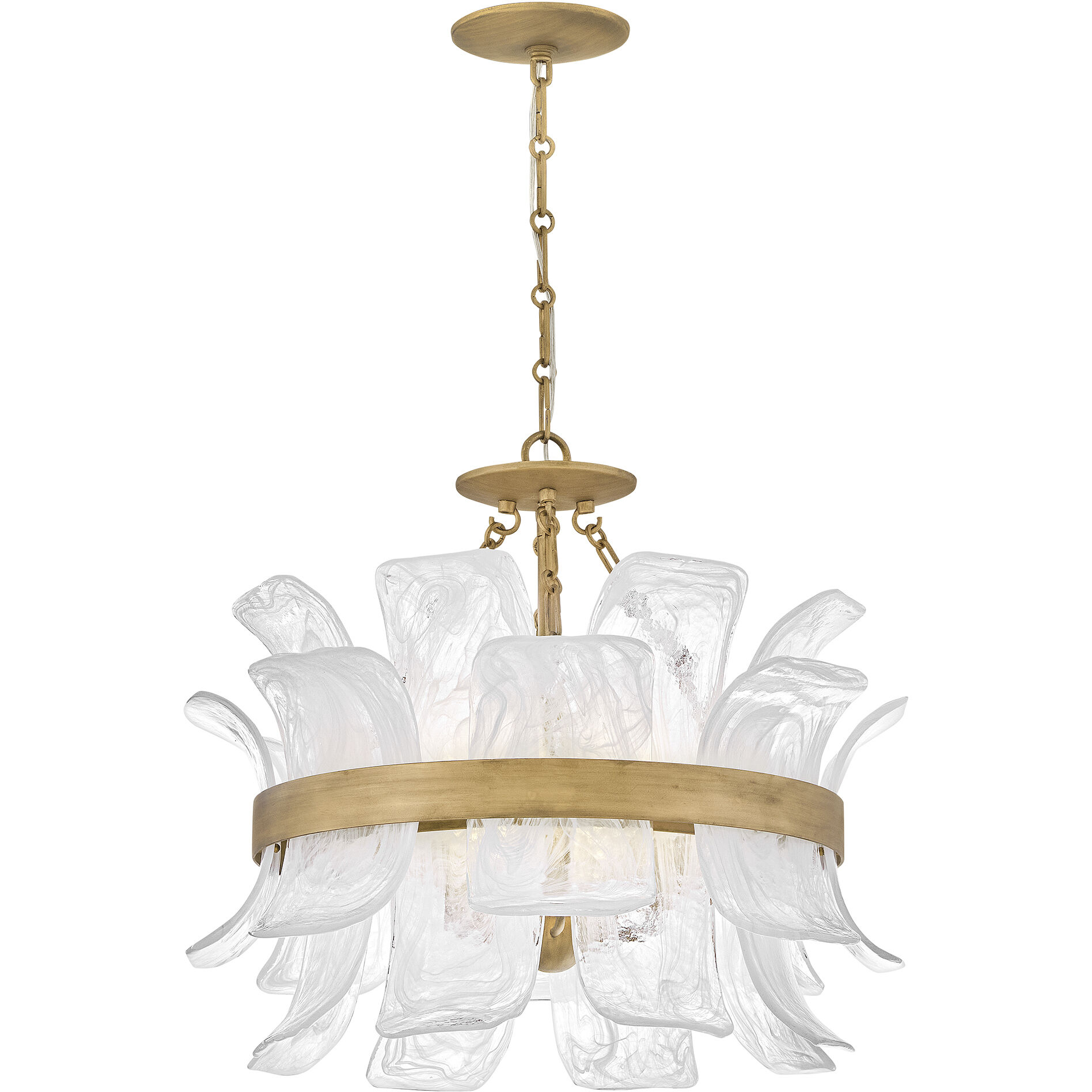 Fleur 5 Light 26 inch Burnished Gold Convertible Chandelier Ceiling Light