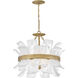 Fleur 5 Light 26 inch Burnished Gold Convertible Chandelier Ceiling Light