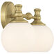 Orlisse 2 Light 14.75 inch Vintage Brass Bathroom Vanity Light Wall Light