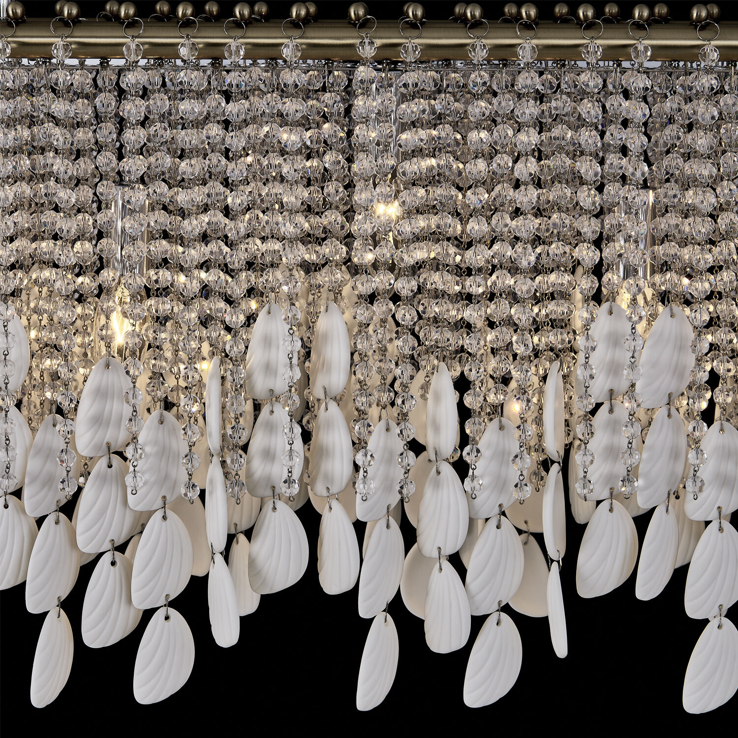 Farfalle 9 Light 9 inch Brushed Champagne Gold Linear Pendant Ceiling Light