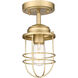 Seaport 1 Light 5 inch Brushed Champagne Bronze Semi-flush Ceiling Light
