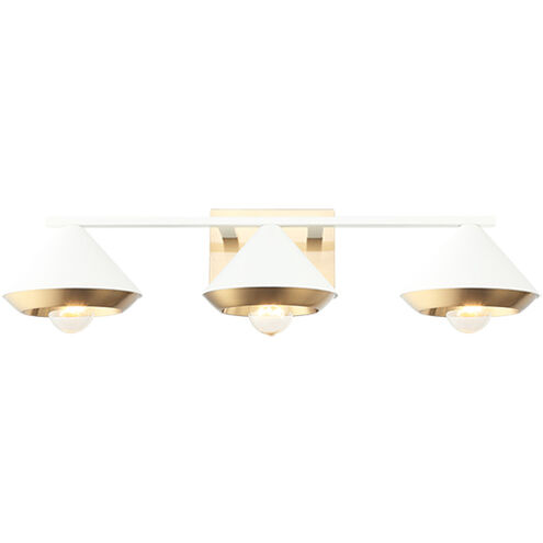 Velax Wall Sconce Wall Light in White and Aged Gold Brass