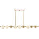 Selene LED 55 inch Lacquered Brass Chandelier Ceiling Light in Swirled, Linear & Oval