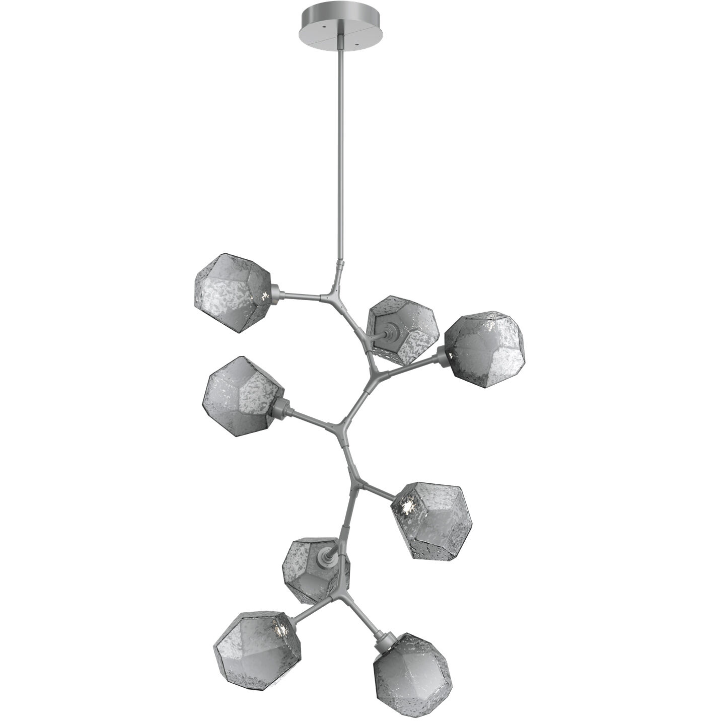 Gem LED 30 inch Classic Silver Chandelier Ceiling Light, Modern Vine