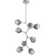 Gem LED 30 inch Classic Silver Chandelier Ceiling Light, Modern Vine
