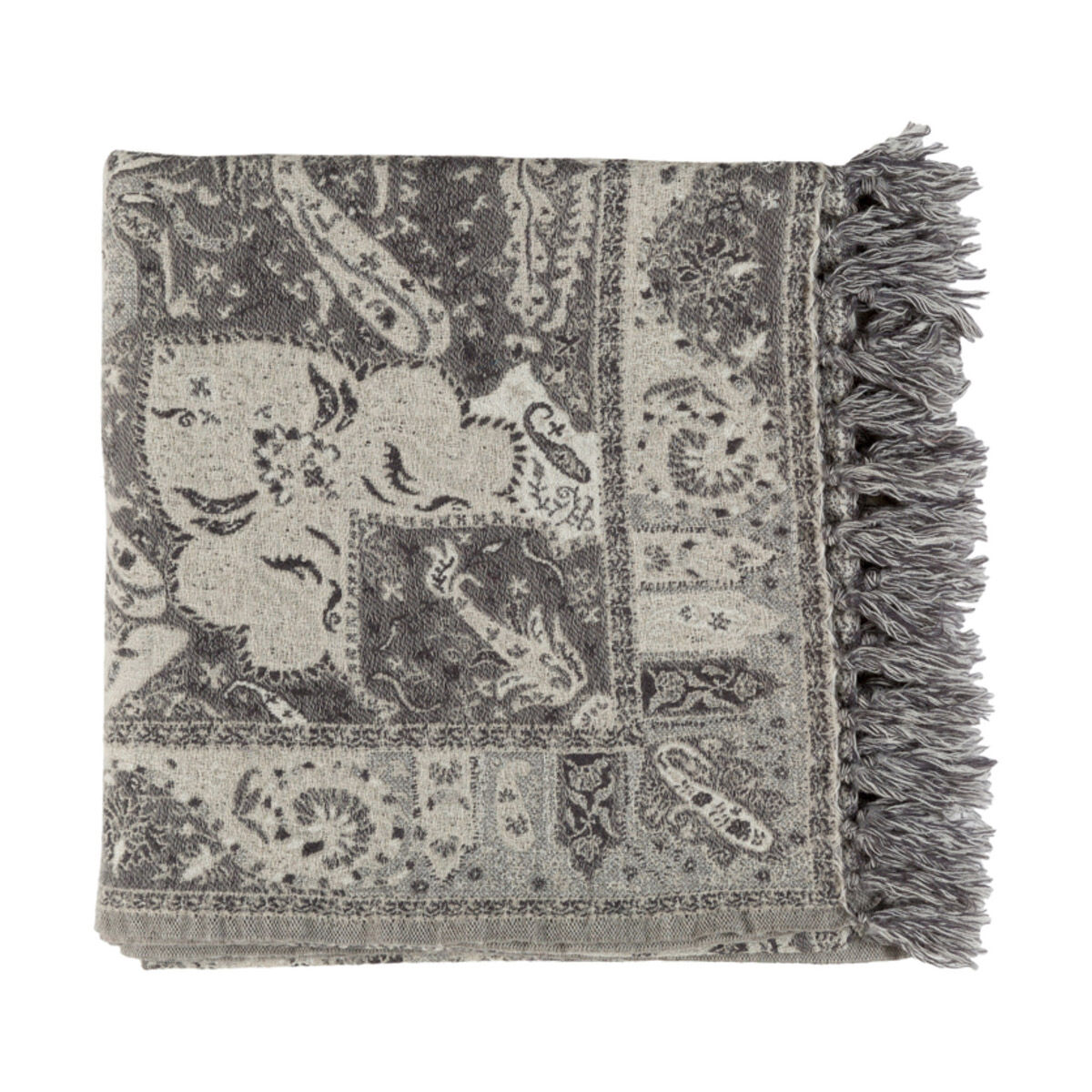 Indira 60 X 50 inch Grey and Grey Throw