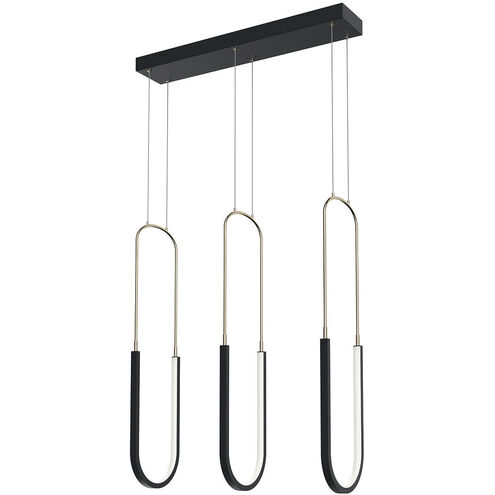 Wayan LED 24 inch Matte Black Chandelier Ceiling Light, Linear (Single)