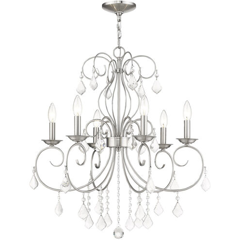 Donatella 6 Light 25 inch Brushed Nickel Chandelier Ceiling Light