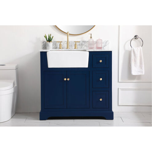 Franklin 36 X 22 X 35 inch Blue Bathroom Vanity Cabinet
