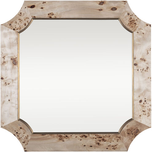 Farra 36 X 36 inch Poplar Burl with Weathered Brass Wall Mirror
