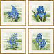 Happy Blooms Blue and Green and Multi and White Framed Art