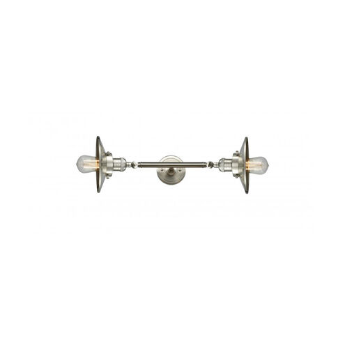Franklin Restoration Railroad 2 Light 8 inch Brushed Satin Nickel Bath Vanity Light Wall Light, Franklin Restoration