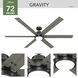 Gravity 72 inch Matte Black with Dark Gray Oak/Matte Black Blades Ceiling Fan