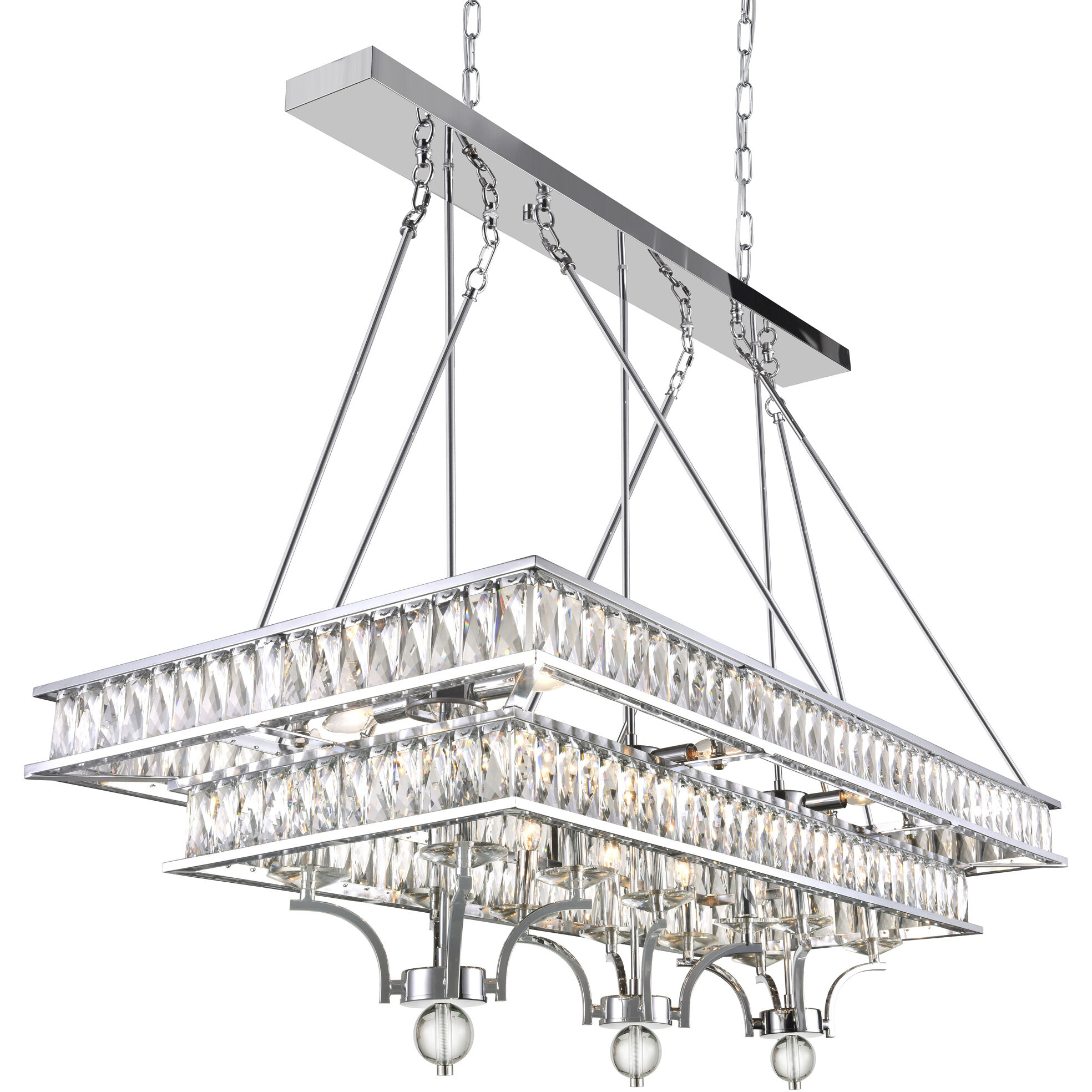 Shalia 20 Light 47 inch Chrome Island/Pool Table Light Ceiling Light