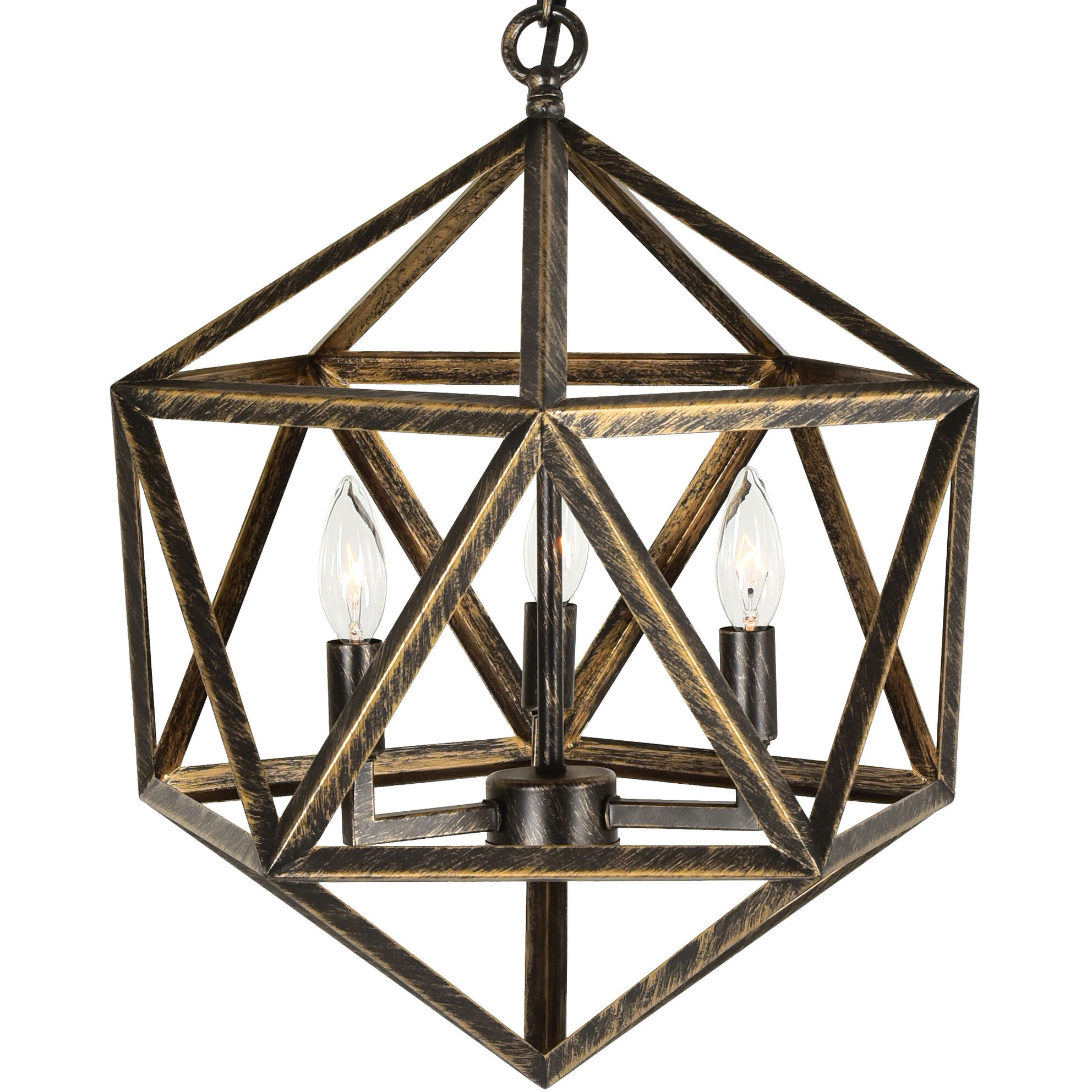 Amazon 3 Light 17 inch Antique forged copper Up Pendant Ceiling Light