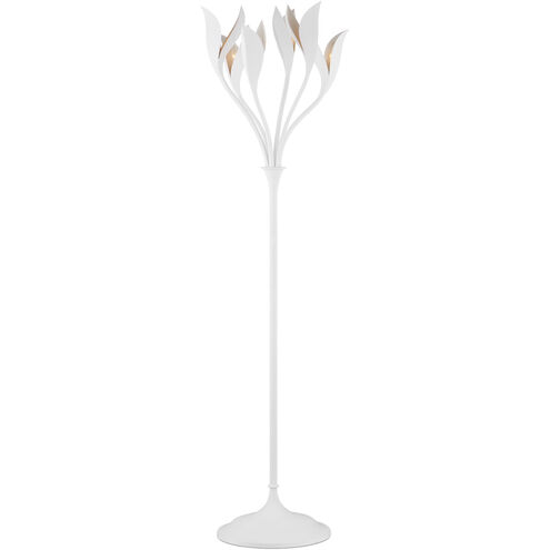 Snowflower 71 inch 60 watt Gesso White Floor Lamp Portable Light