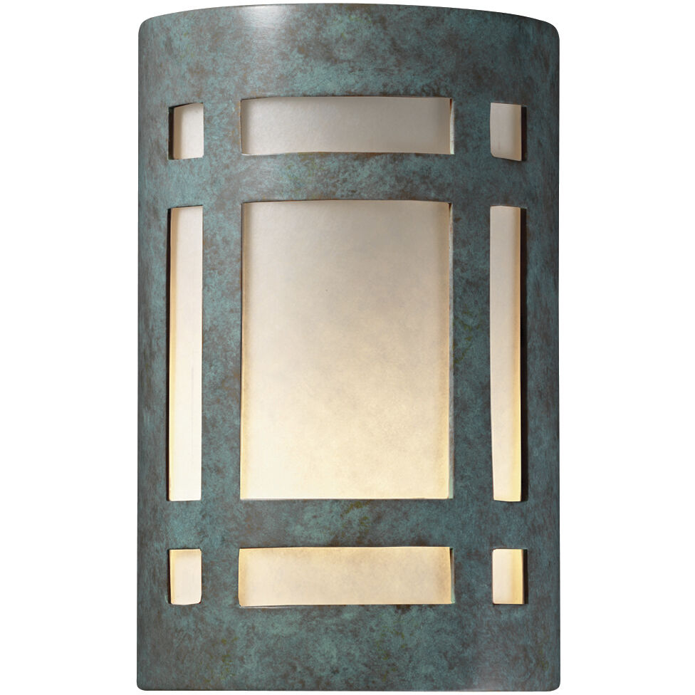 Ambiance LED 9.5 inch Verde Patina Outdoor Wall Sconce in Incandescent