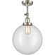 Franklin Restoration XX-Large Beacon 1 Light 12 inch Brushed Satin Nickel Semi-Flush Mount Ceiling Light in Clear Glass, Franklin Restoration