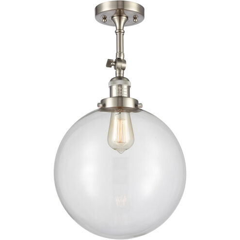 Franklin Restoration XX-Large Beacon 1 Light 12 inch Brushed Satin Nickel Semi-Flush Mount Ceiling Light in Clear Glass, Franklin Restoration
