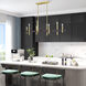 Denmark 8 Light 48 inch Satin Brass with Bronze Accents Linear Chandelier Ceiling Light