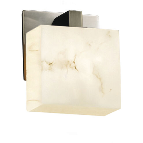 Lumenaria Wall Sconce Wall Light in Brushed Nickel, Rectangle, Incandescent