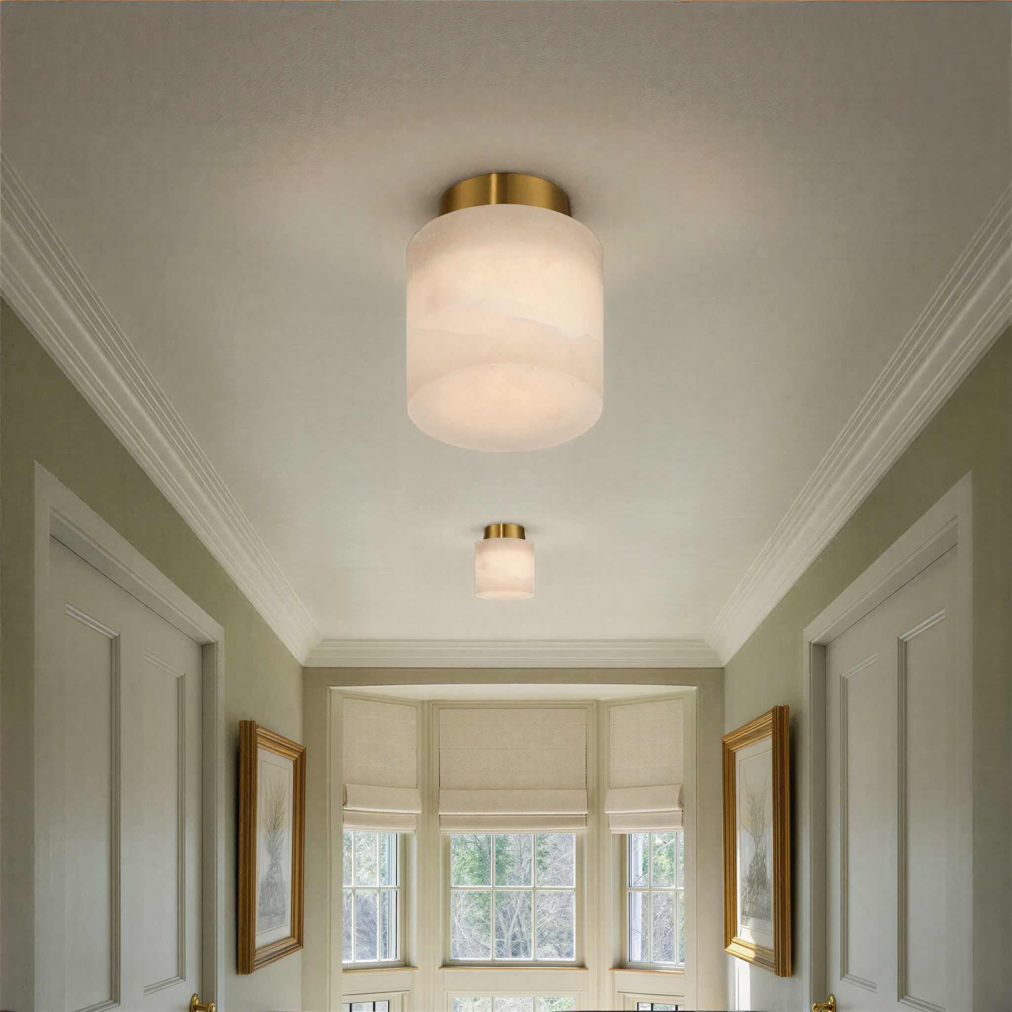 Acme 1 Light 5.75 inch Aged Brass Semi Flush Ceiling Light