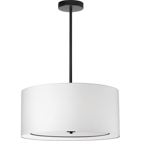 Porscha 4 Light 22 inch Matte Black with White Pendant Ceiling Light