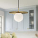 Alora Mood Plume 1 Light 11.88 inch Brushed Gold Pendant Ceiling Light