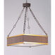 Ruffle 4 Light 19 inch Oil Rubbed Bronze/Burnished Brass Single Pendant Ceiling Light