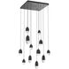 Pebble LED Matte Black Chandelier Ceiling Light, Multi-Port
