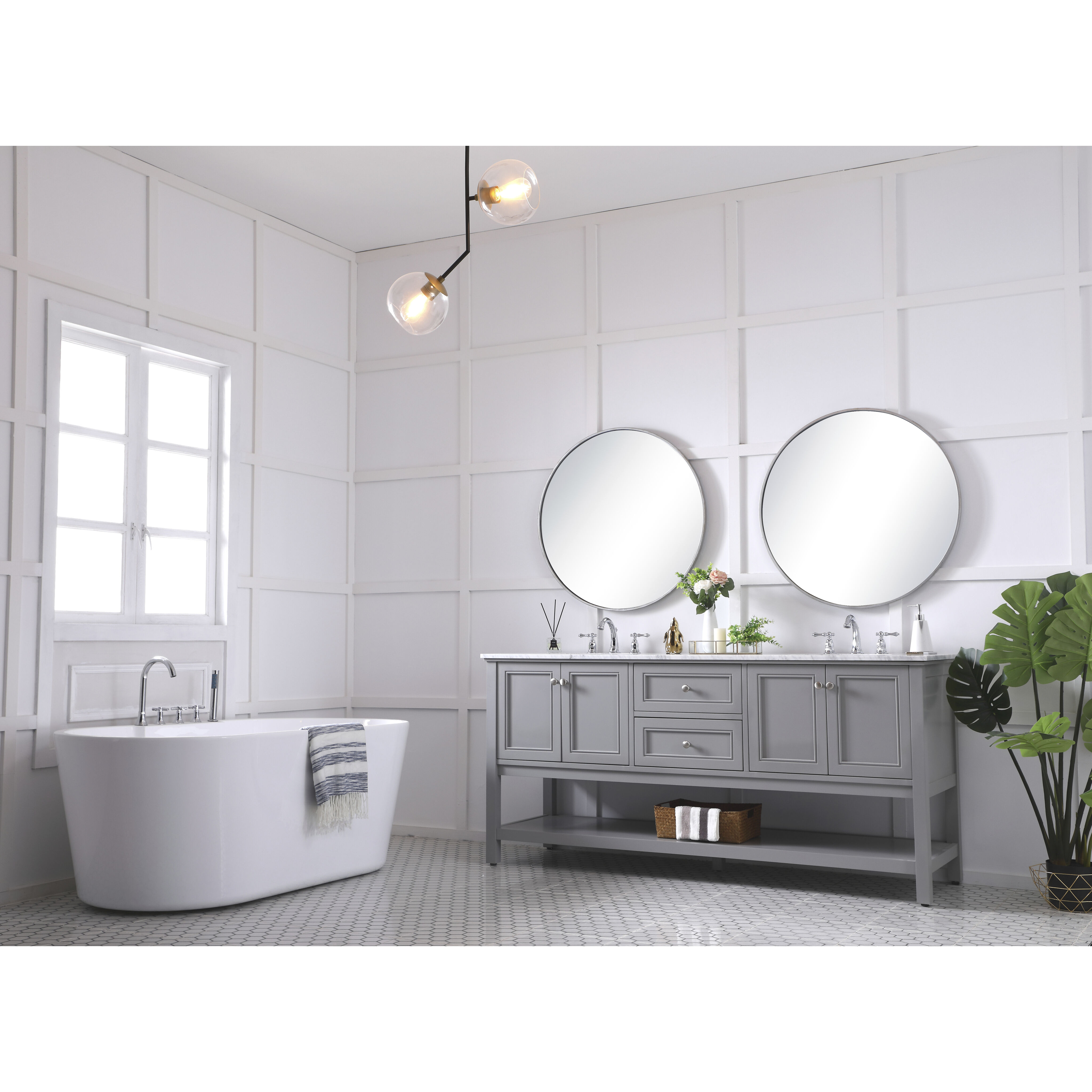 Metropolis 72 X 22 X 33.75 inch Grey Vanity Sink Set in Gray