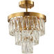 Canada 3 Light 11.8 inch Gold Semi Flush Mount Ceiling Light