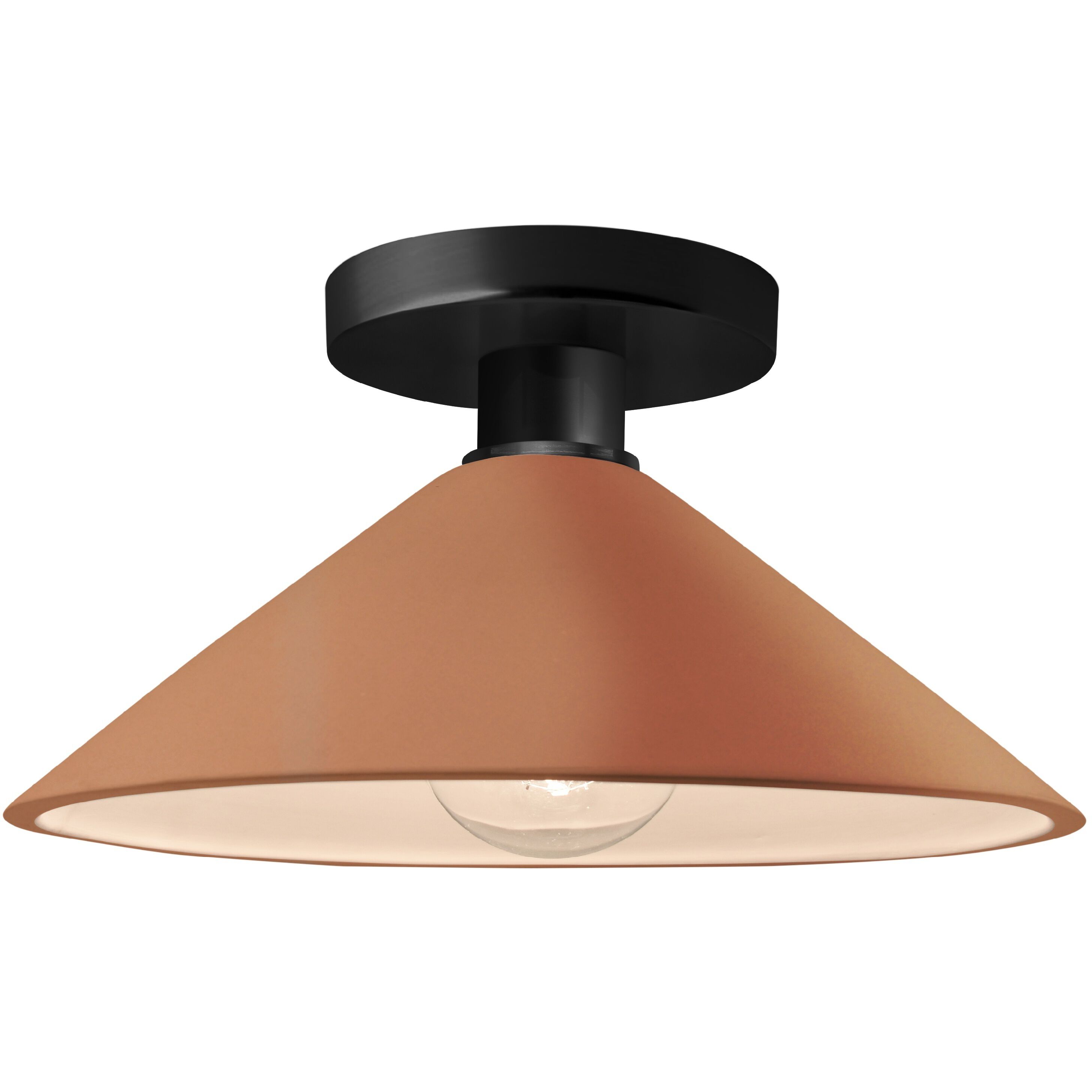 Radiance LED 11.75 inch Adobe and Matte Black Semi Flush Ceiling Light