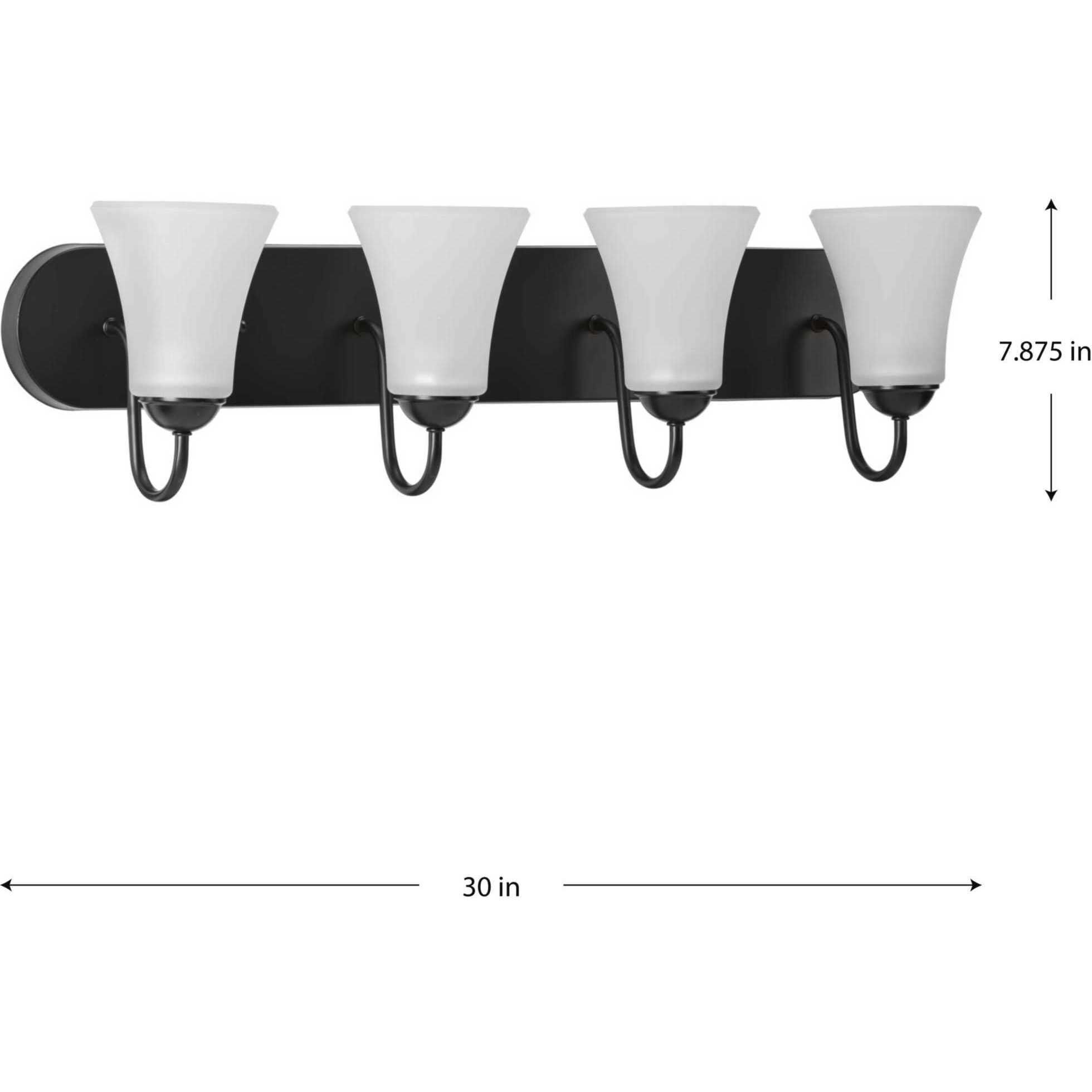 Classic 4 Light 30 inch Matte Black Bath Vanity Wall Light