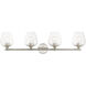 Willow 4 Light 36 inch Brushed Nickel Vanity Sconce Wall Light