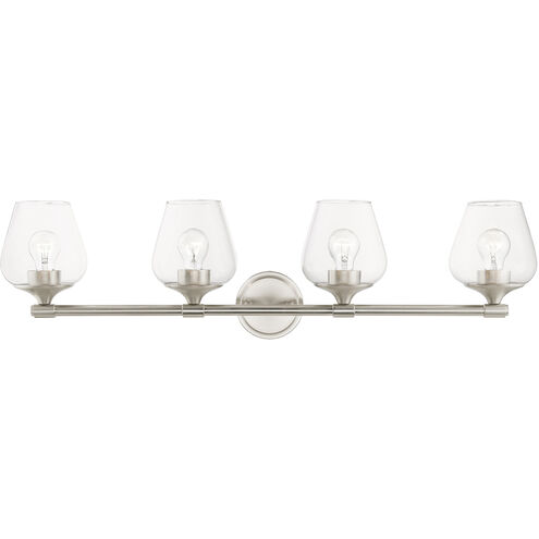 Willow 4 Light 36 inch Brushed Nickel Vanity Sconce Wall Light