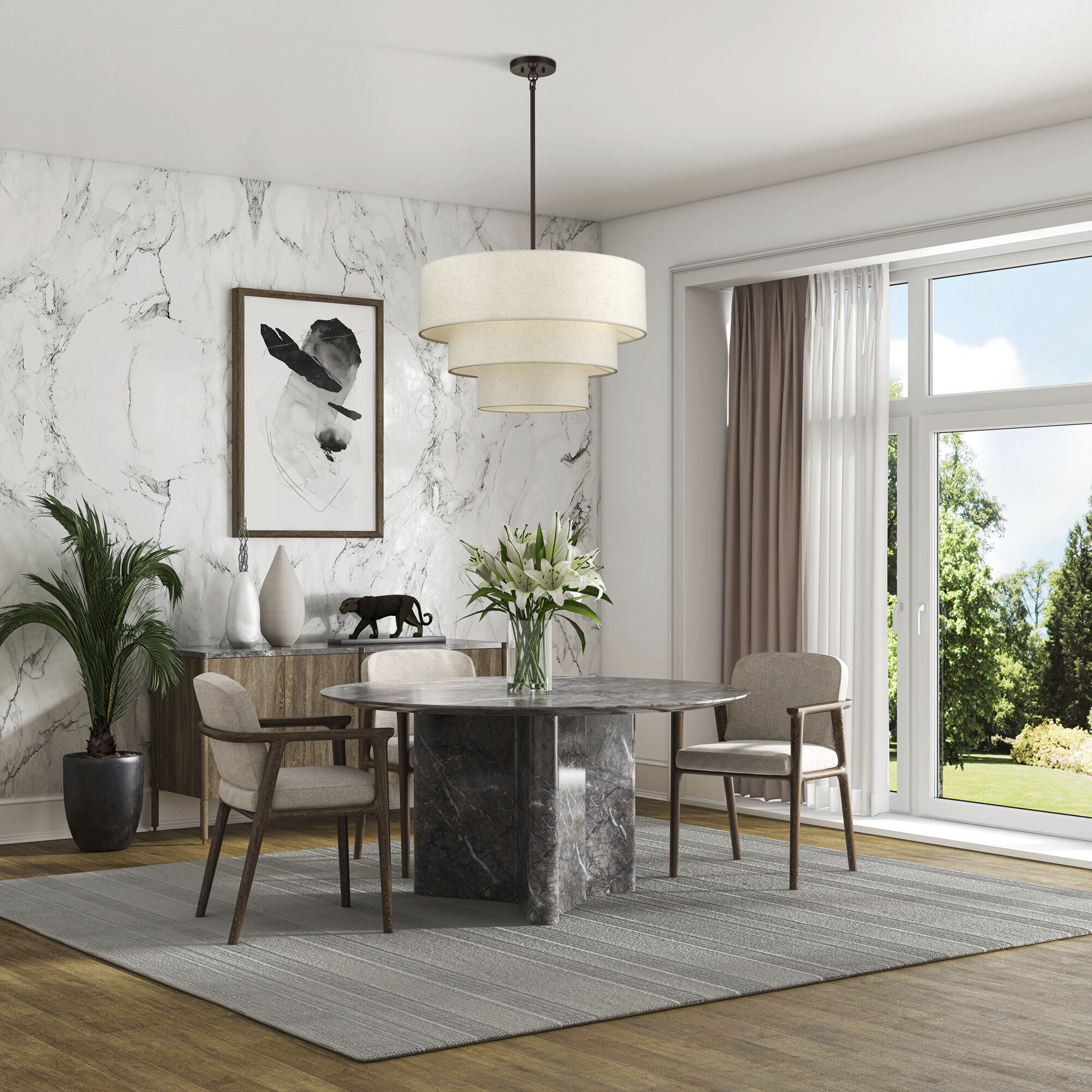 Manorwood 5 Light 28 inch English Bronze Pendant Chandelier Ceiling Light, Medium