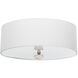 Mabel 2 Light 24 inch Matte Antique Brass / White Linen / Natural Stone / Acrylic Flush Mount Ceiling Light
