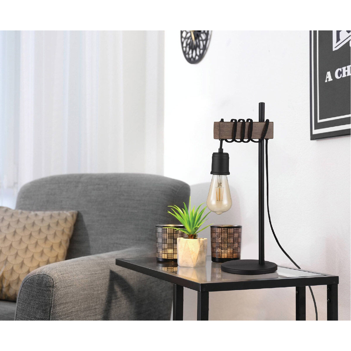 Violon 20.08 inch 60.00 watt Black and Dark Brown Table Lamp Portable Light